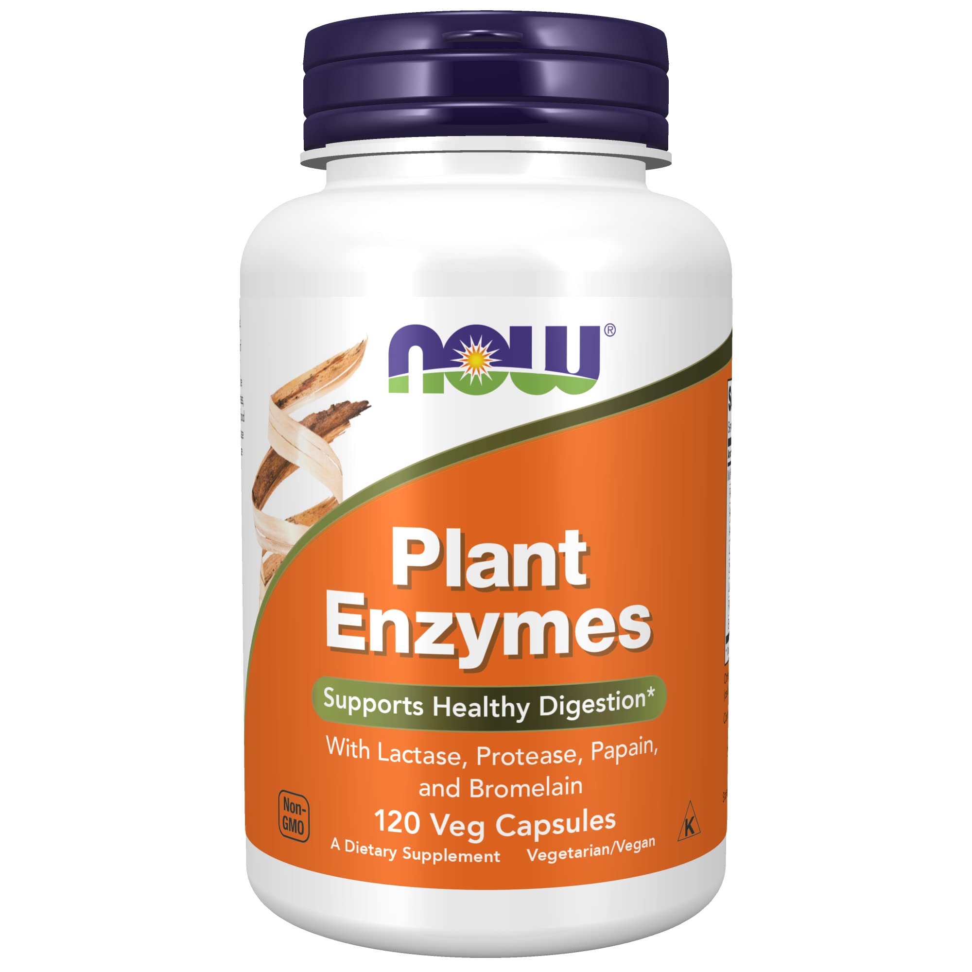 NOW Foods Supplements, Plant Enzymes with Lactase, Protease, Papain and Bromelain, 120 Veg Capsules