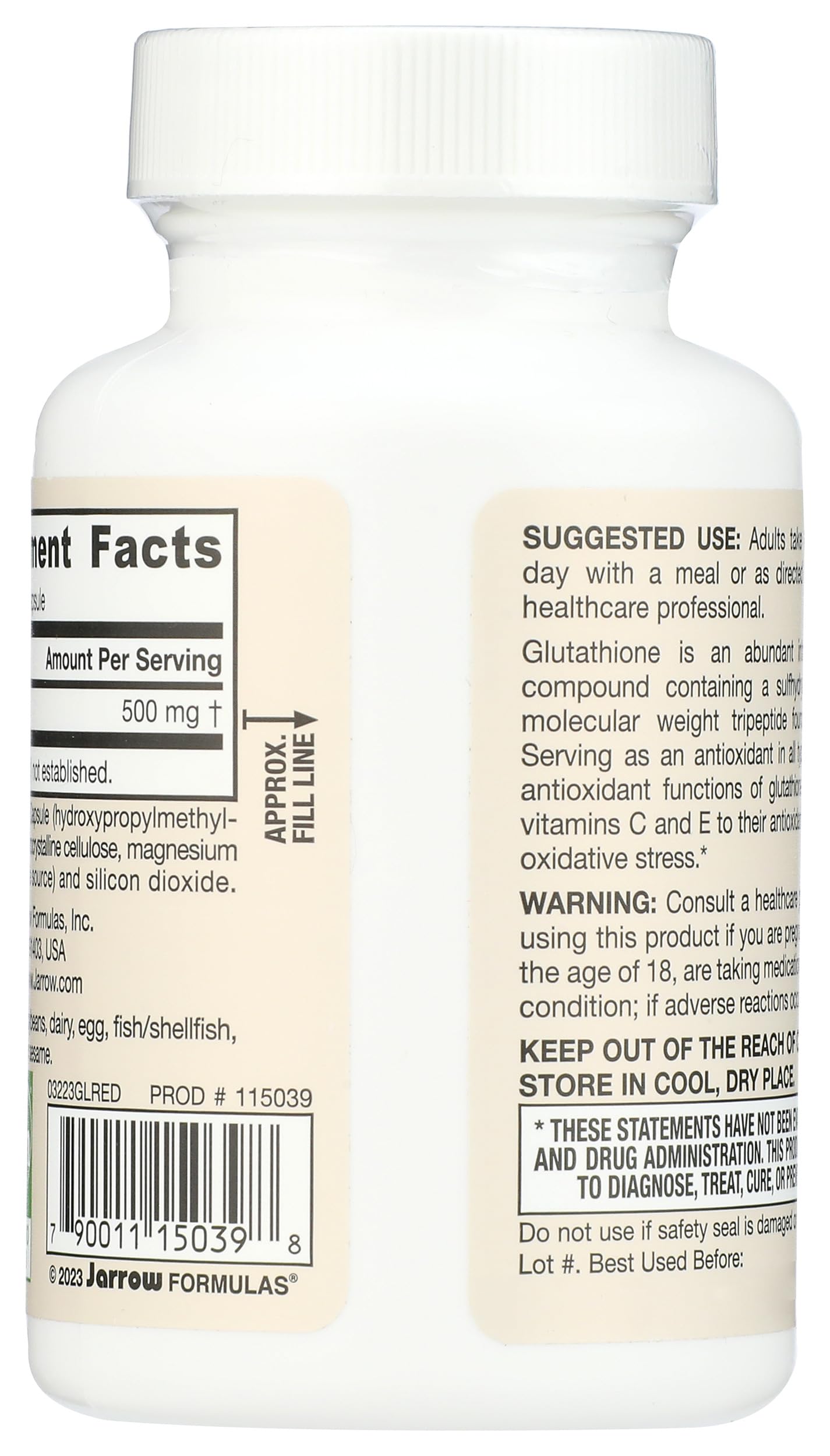 Jarrow Formulas Reduced Glutathione, 60 Ct