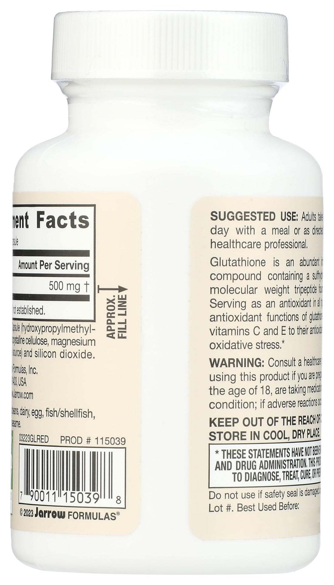 Jarrow Formulas Reduced Glutathione, 60 Ct