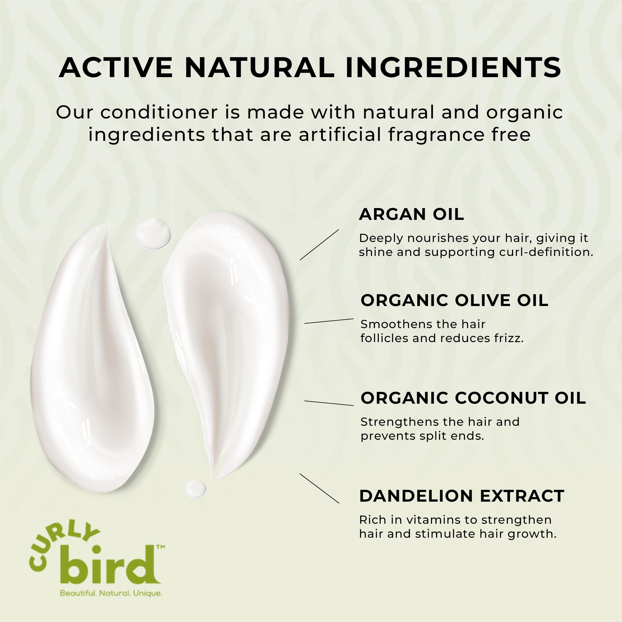 Deep Curl Conditioner | for Adults & Kids | Natural and Organic Ingredients | Featuring Argan Oil | Artificial Fragrance Free | Leave in or Wash Out | 8 Fl Oz