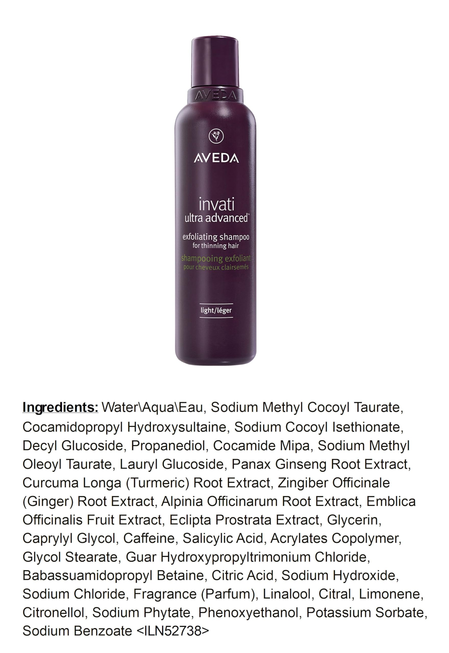 Aveda Invati Ultra Advanced Exfoliating Shampoo Light | Step 1 of 4 | Reduces Hair Loss by 77% | for Fine to Medium Thinning Hair Types | Normal to Oily Scalp | 95% Naturally Derived*, 6.7 Fl Oz