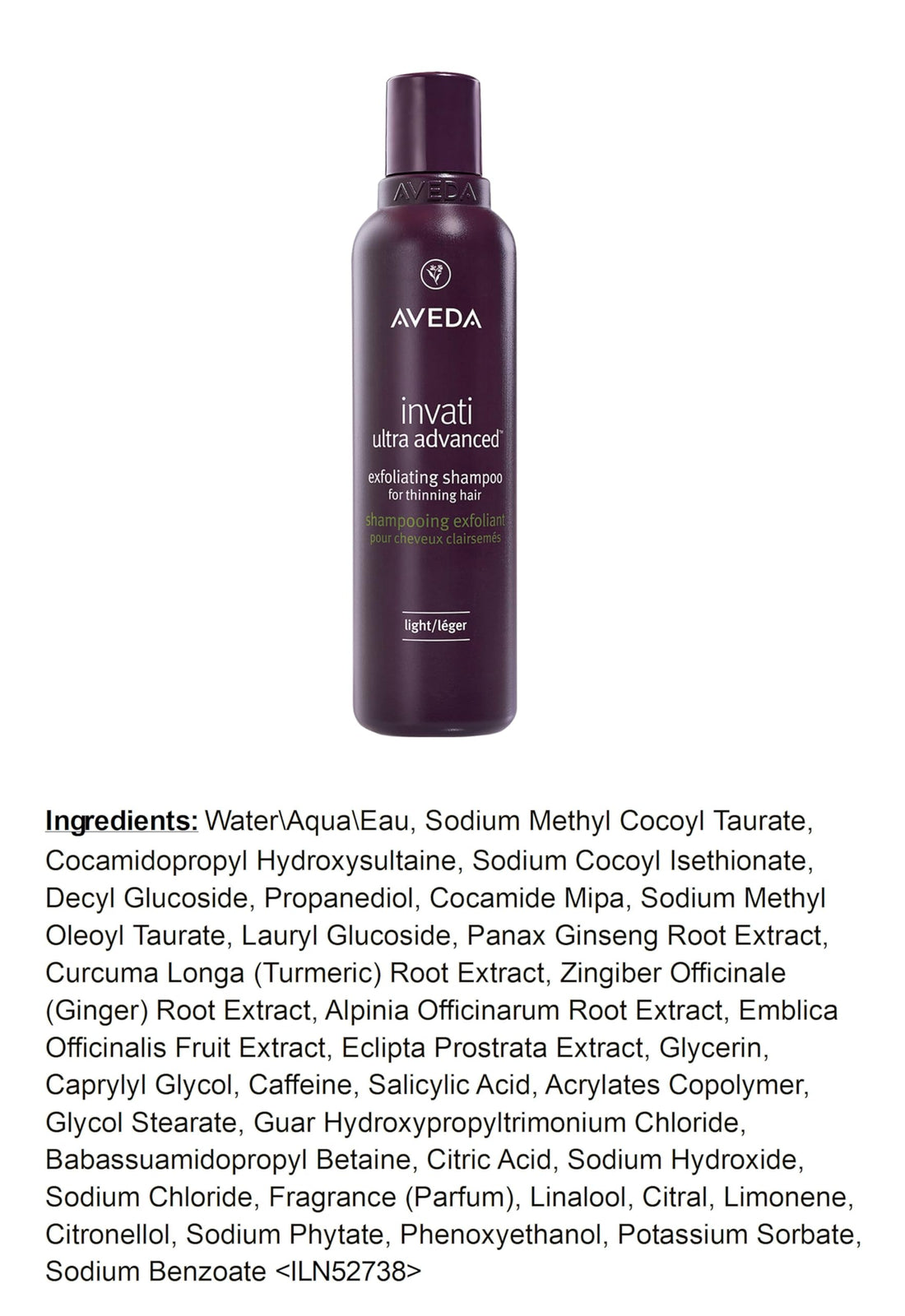 Aveda Invati Ultra Advanced Exfoliating Shampoo Light | Step 1 of 4 | Reduces Hair Loss by 77% | for Fine to Medium Thinning Hair Types | Normal to Oily Scalp | 95% Naturally Derived*, 6.7 Fl Oz