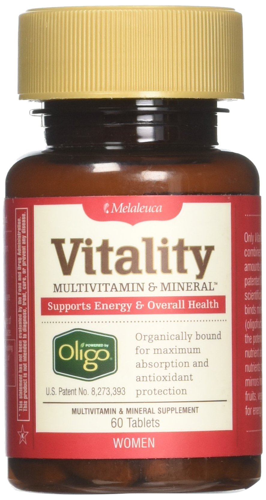 Melaleuca Multivitamin & Mineral Supplement for Women, Powered by Oligo (60 Tablets) — Supports Energy & Overall Health / Organically Bound for Maximum Absorption and Antioxidant Protection