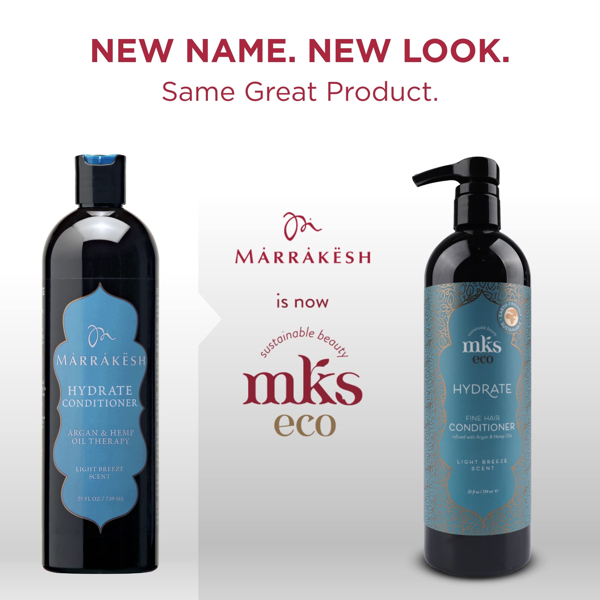 MKS eco Hydrate Conditioner for Fine Hair, Light Breeze - 25 fl oz - Locks in Moisture & Improves Shine - Moroccan Argan Oil, Hemp Seed Oil - Vegan, Cruelty Free