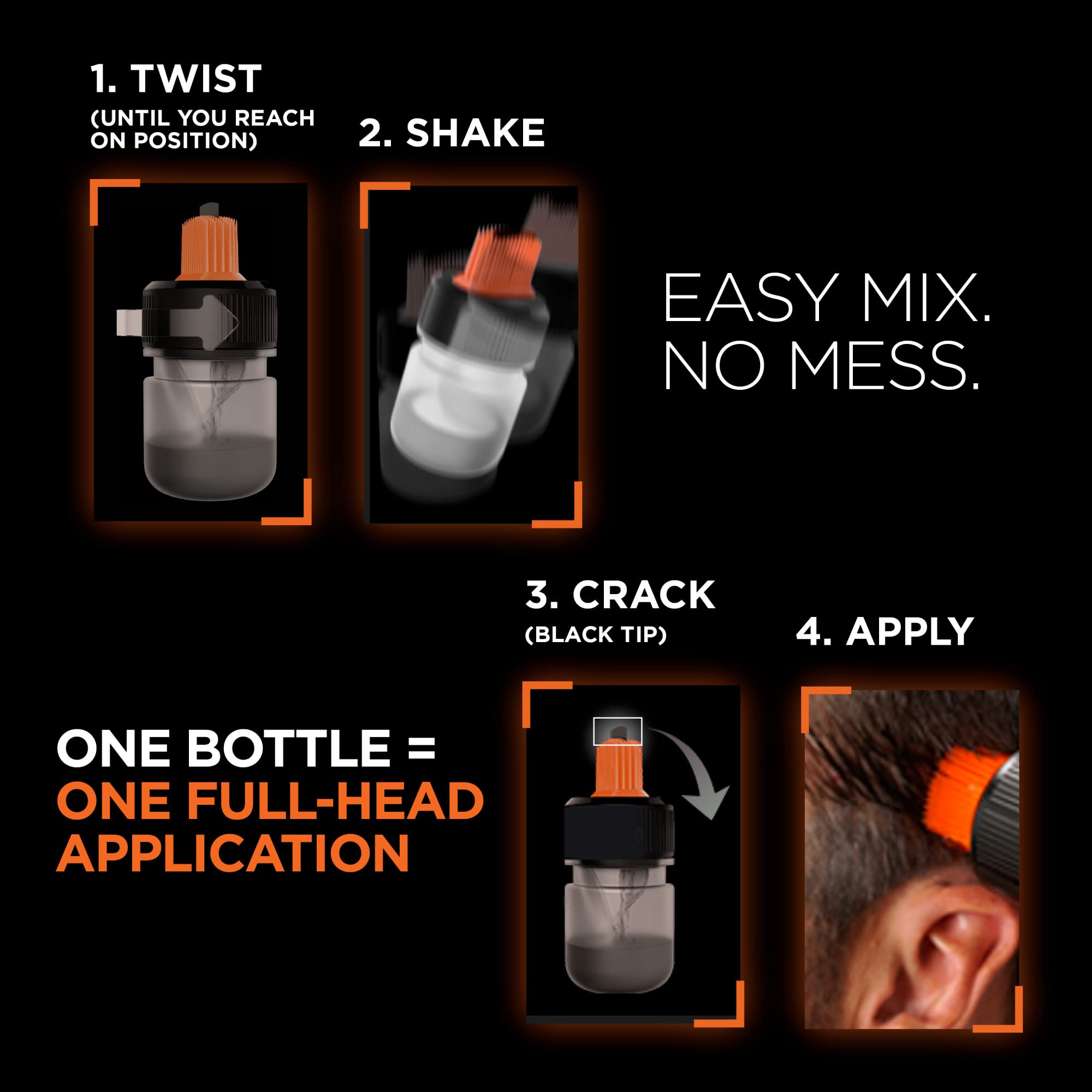 L’Oreal Paris Men Expert One Twist Mess Free Permanent Hair Color, Mens Hair Dye to Cover Grays, Easy Mix Ammonia Free Application, Dark Blonde 07, 1 Application Kit