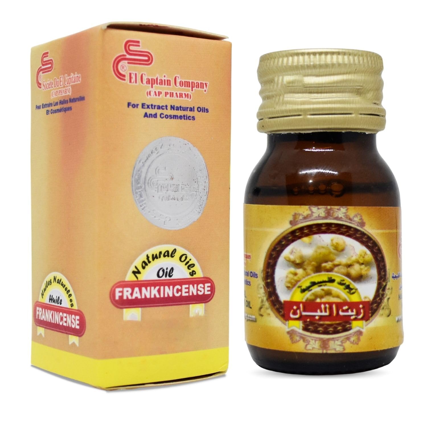 ElCaptai Frankincense Oil Raw Original Crude Candar Concentrated Cold Pressed Pure Natural Perfect Fresh Men Women Egyptian Arabic No GMO Kosher Halal (1 Pack = 1.01 oz / 30 ml)