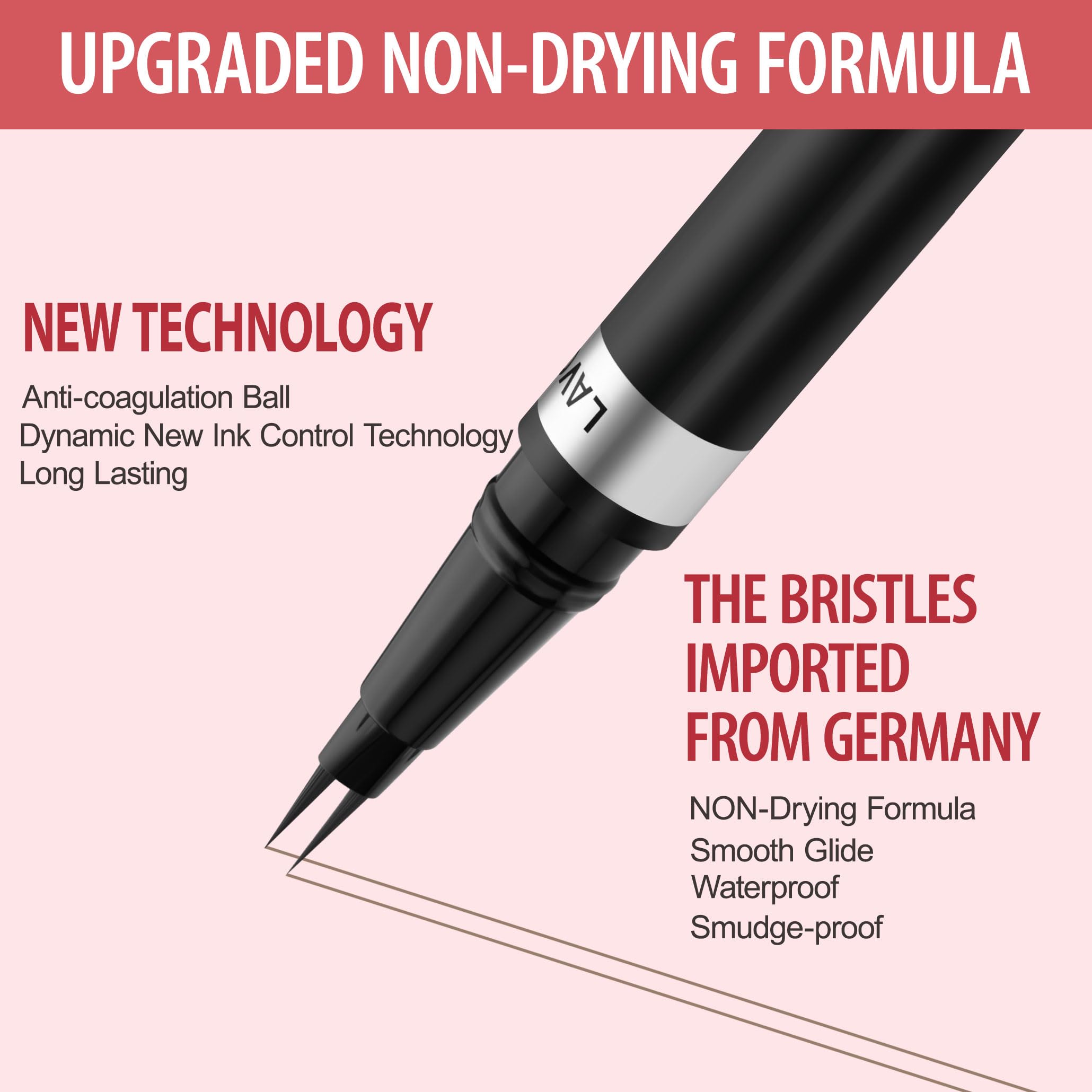 Eyebrow Pencil, 2-in-1 Waterproof Eyebrow Pen, with 2 Tip Microblading Eyebrow Pencil and Ultra-Precise Brow Pencil, with Eyebrow Brush, Eyebrow Pencils for Women, Natural Hair-Like Brows - Dark Brown