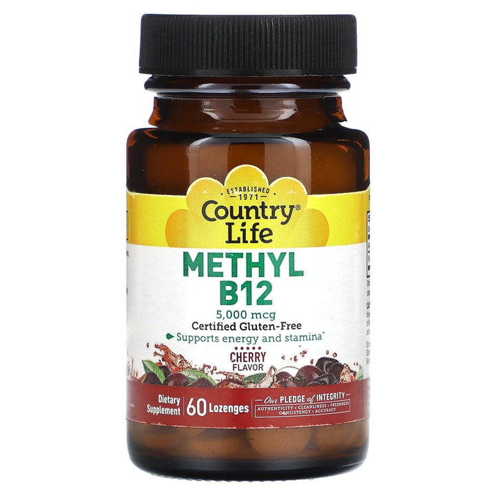 Country Life Methyl B12, Supports Energy & Stamina, 5000mcg, 60 Lozenges