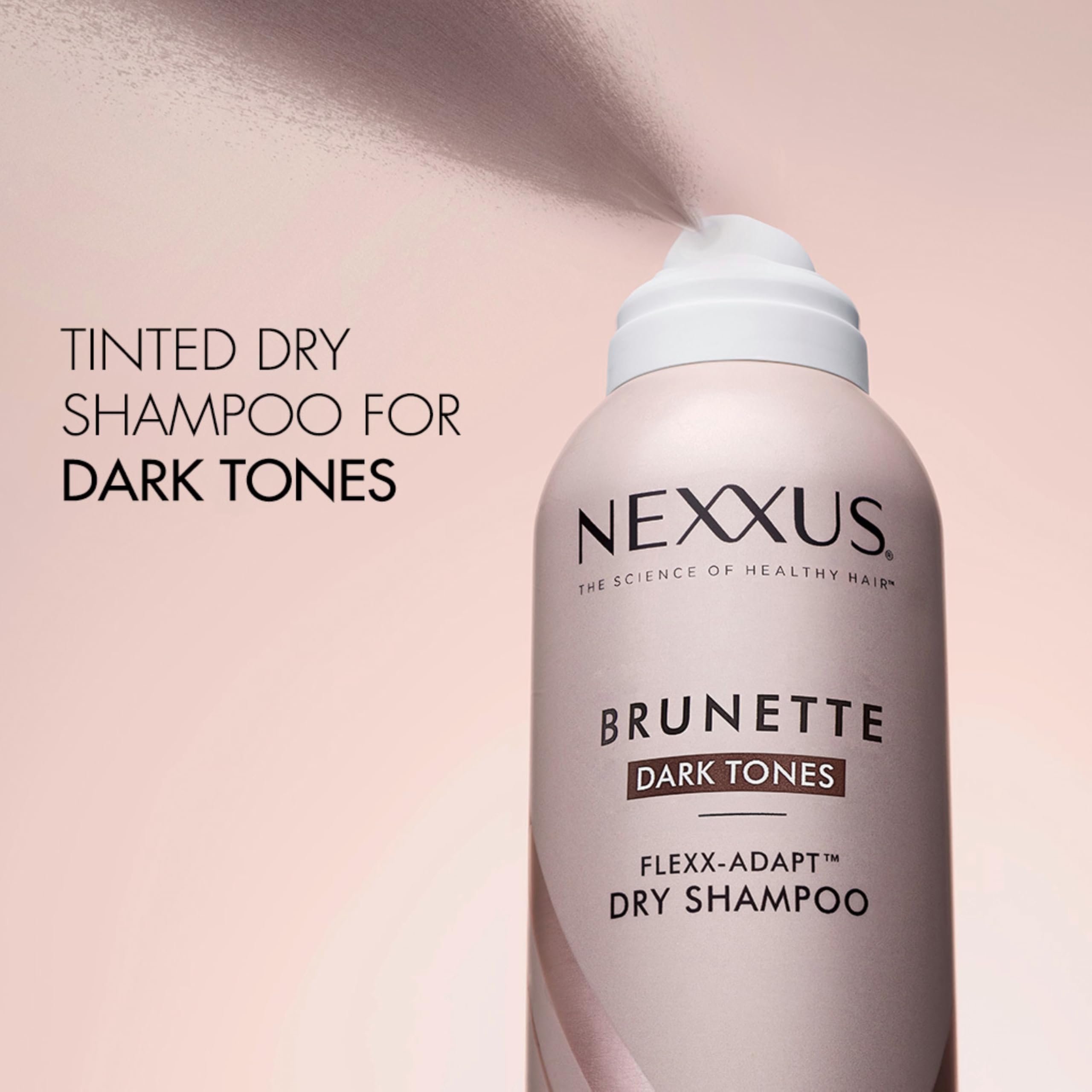 Nexxus Brunette Dry Shampoo For Dark Tones, 72 Hour Freshness, No Dull Residue with FLEXX-ADAPT Technology 5 Fl Oz