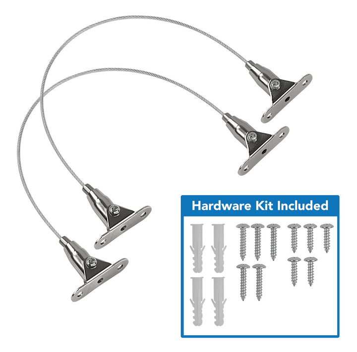 Mount-It! Furniture Anti-Tip Anchor - Steel Child Safety Straps | Secure Wall Anchors for Bookshelf, Dresser, Cabinet, Earthquake Protection for Babies and Pets, 2 Pack, Hardware Included