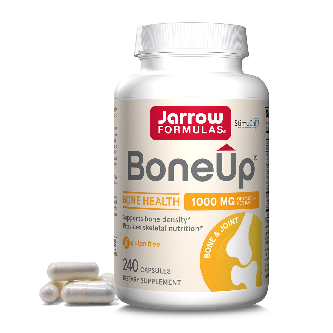 Jarrow Formulas BoneUp for Bone Density - Vitamin D3 and K2, Calcium Support, 240 Capsules, Promotes Skeletal Nutrition, Up to 40 Days Supply