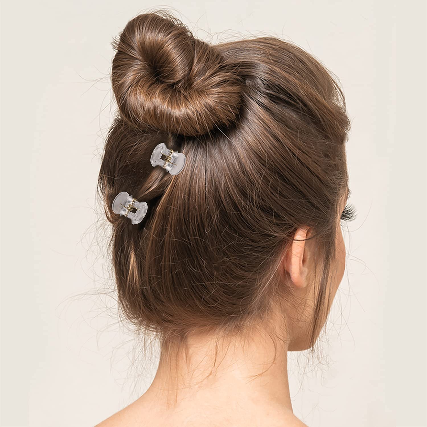 YOHAMA 36 PCS Clear Mini Hair Claw Clips Great for Design Kids Adult Hairstyles White Plastic Hair Clips Small Decoration Buns Pining Bangs Strong Grip Multifunction Clamp Clips.