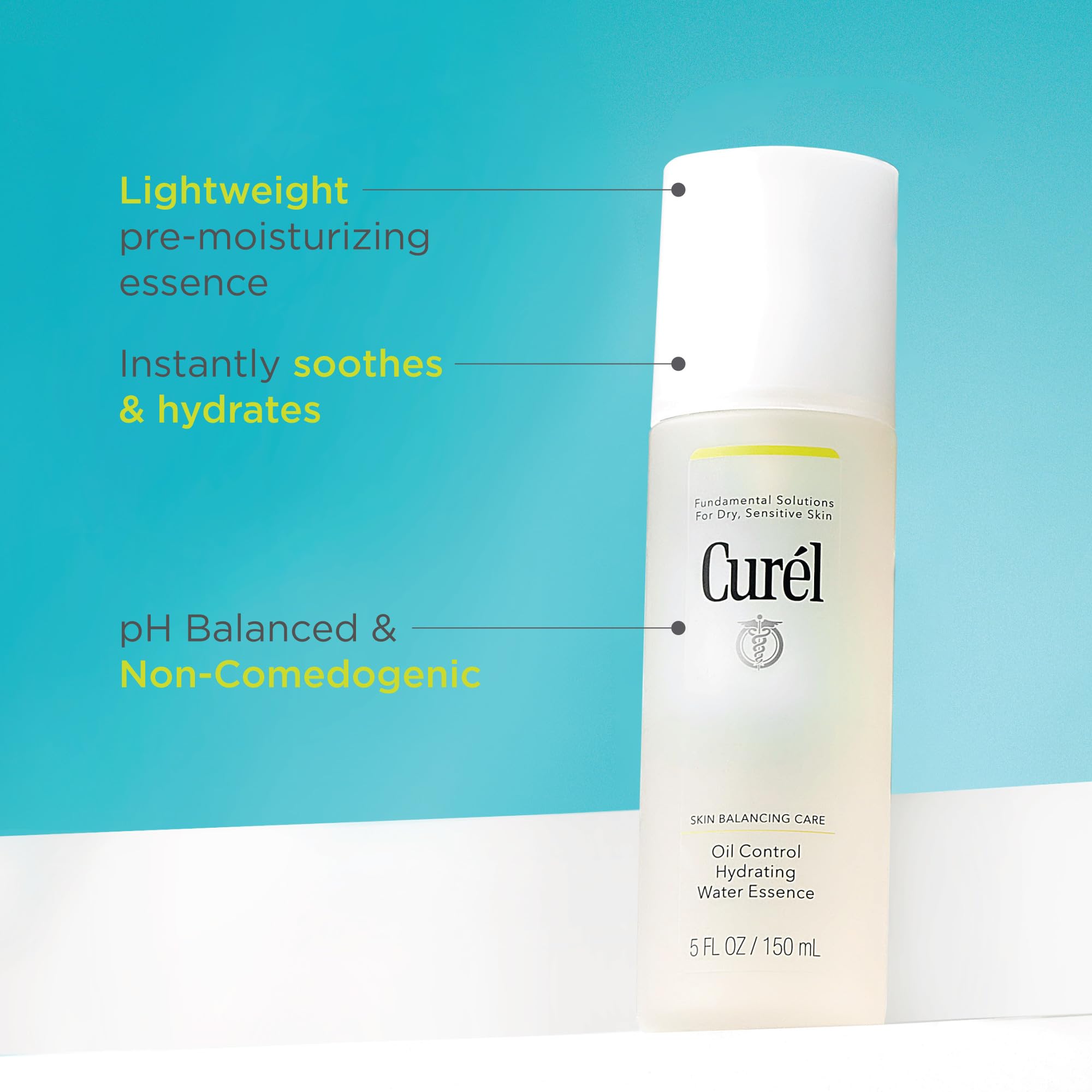 Curel Oil Control Hydrating Water Essence For Oily to Dry, Sensitive Skin, Hydrating Face Moisturizer, Fragrance Free, 5 Oz