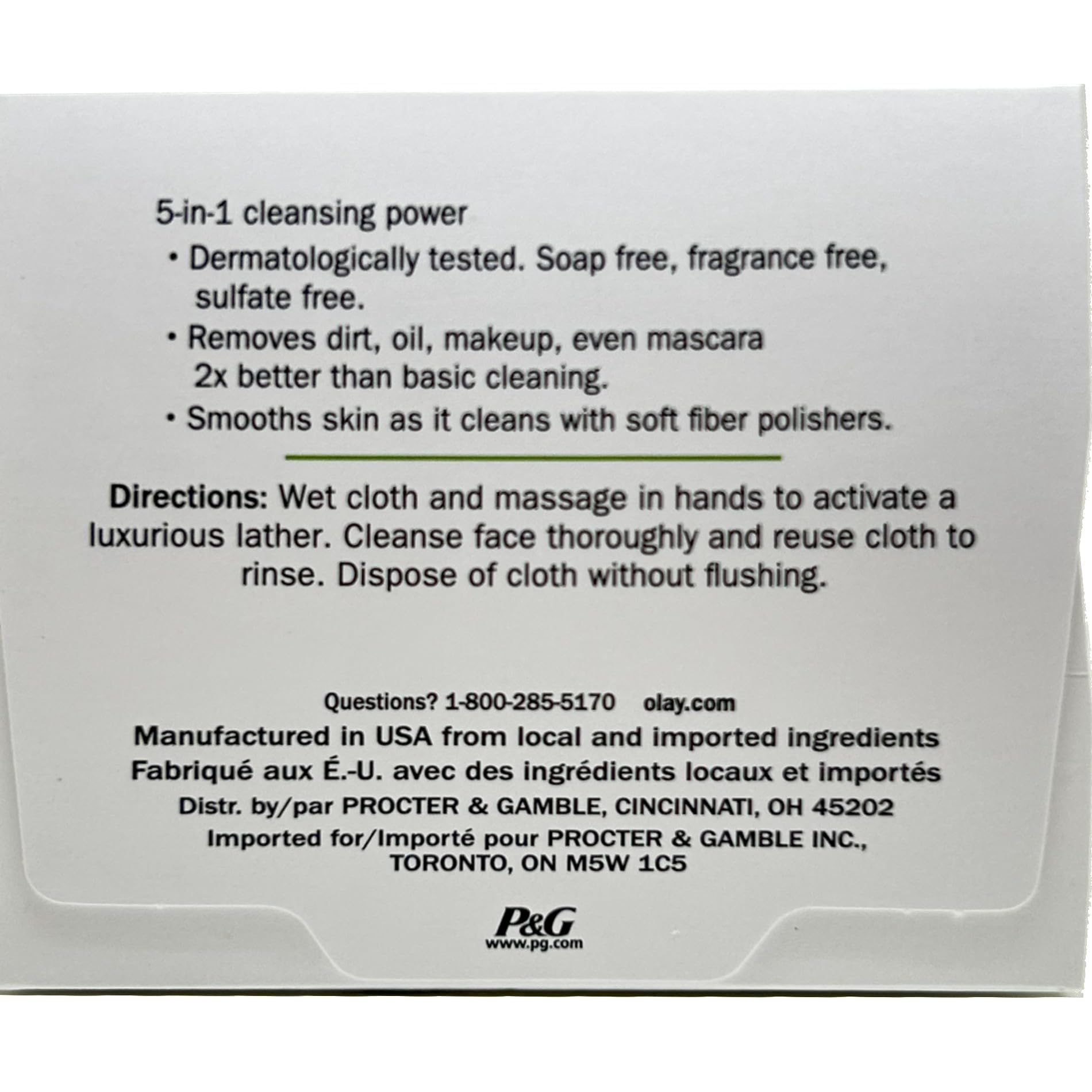 OLAY Daily Gentle Clean 5-in-1 Water Activated Cloths, 33 Count (Pack of 3)