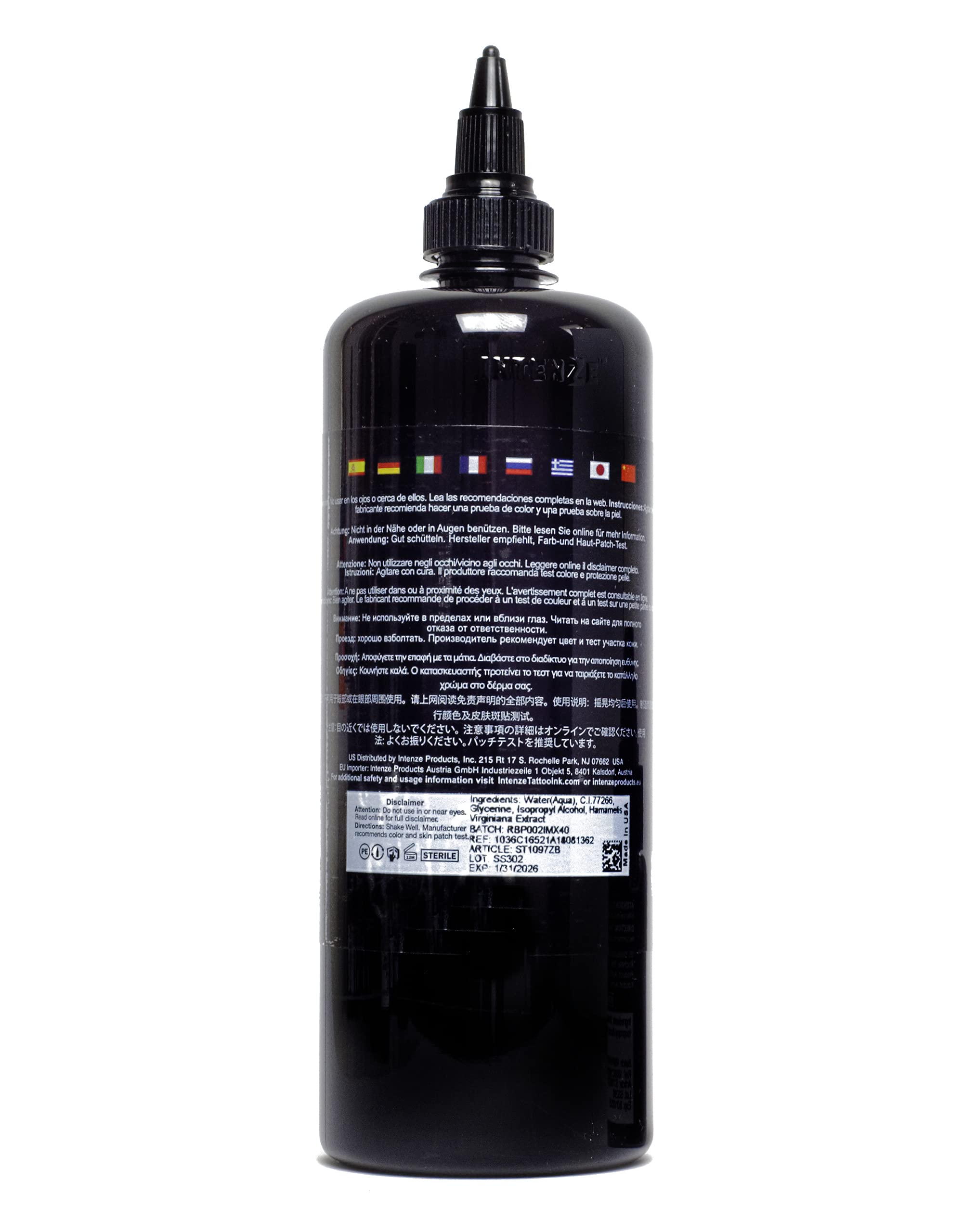 Intenze Professional Tattoo Ink Zuper Black 12 oz