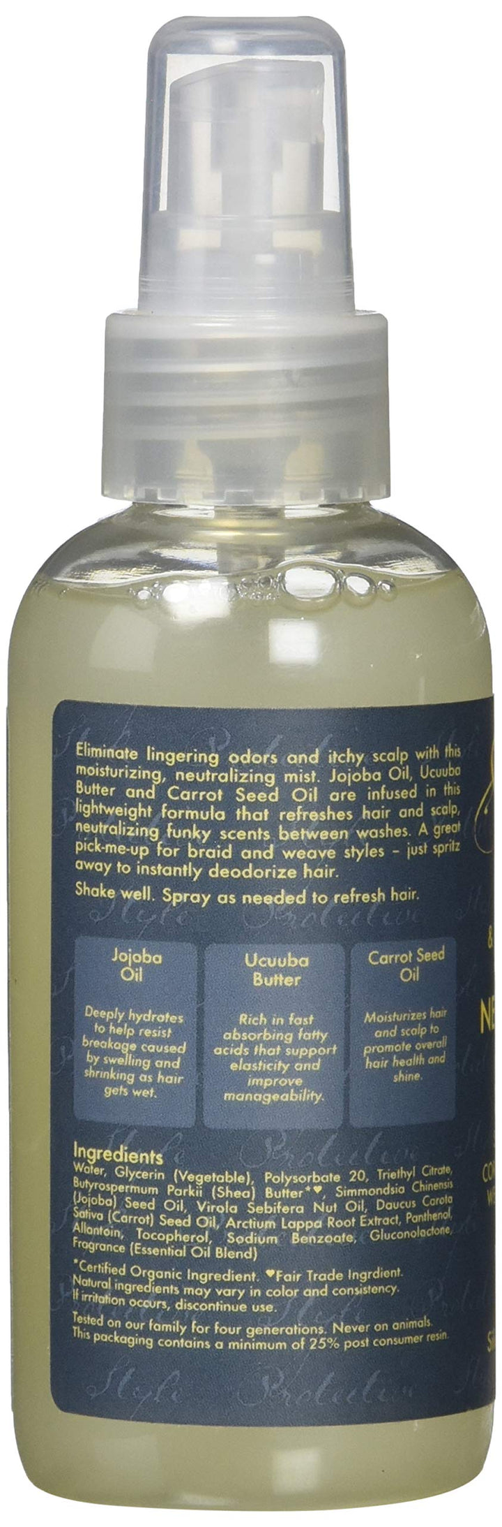 Shea Moisture Jojoba Oil and Ucuuba Butter Odor Neutralizing Mist, 4 Ounce