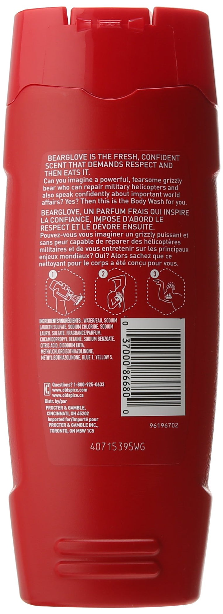 Old Spice Wild Collection Bodywash, Bearglove 16 oz (Pack of 3)