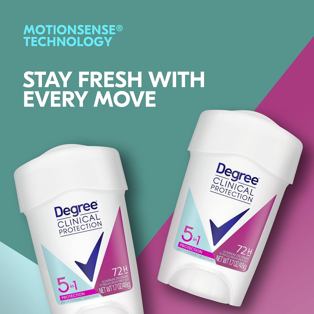 Degree Women Clinical Antiperspirant Deodorant Cream, 5 in 1 1.7 oz