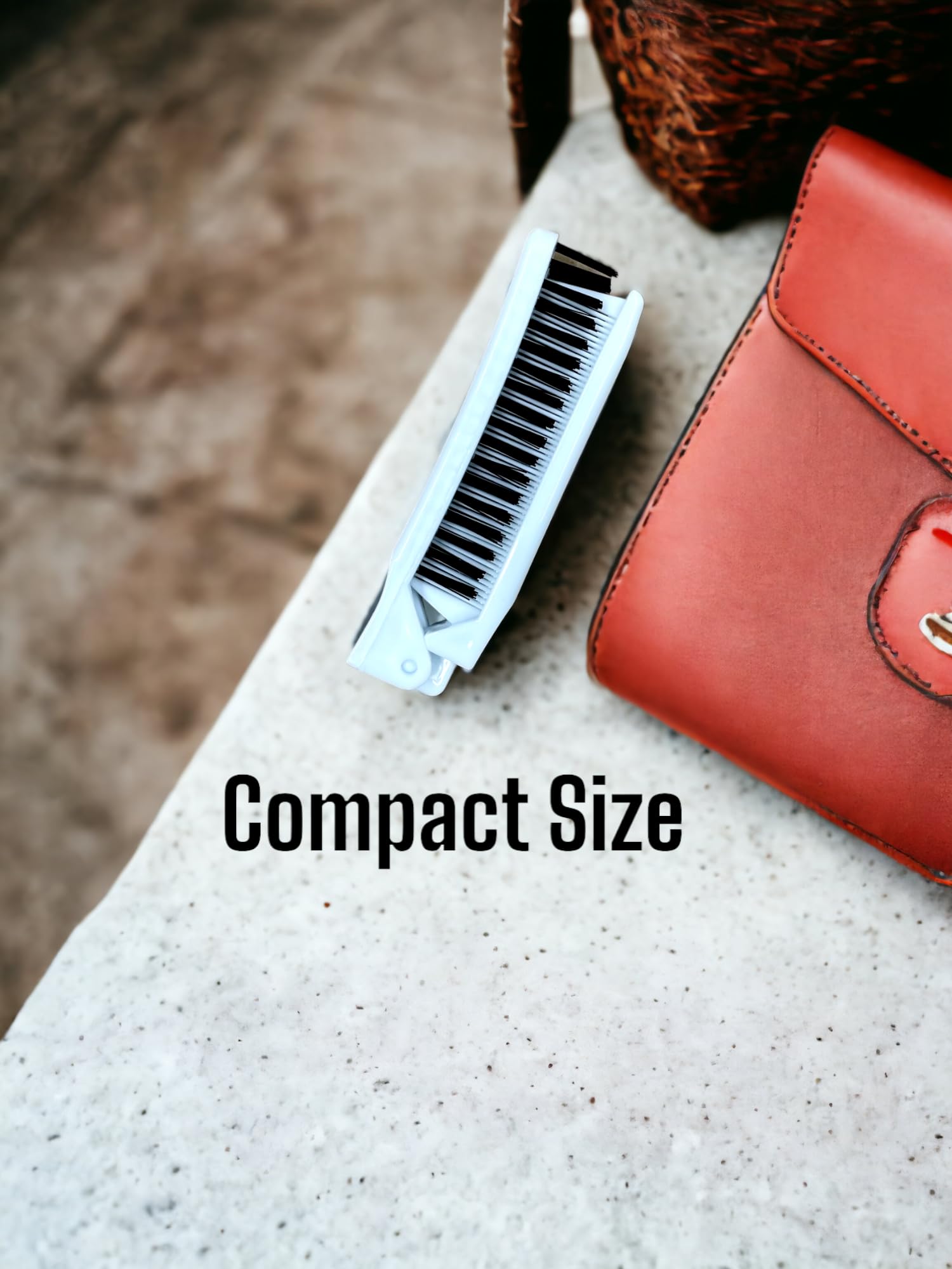 Folding Compact Travel Pocket HAIR BRUSH/COMB, 1 Red 1 White