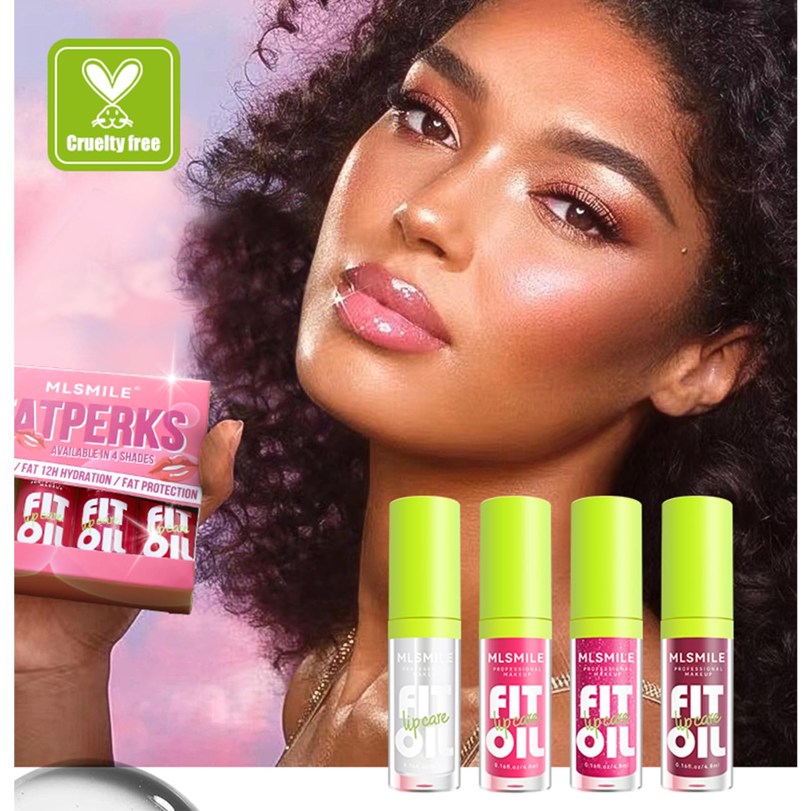 Lip Gloss,4Pcs Plumping Lip Oil, High Shine,Crystal Jelly Lipsticks, 12 Hours Hydrating, Non-Sticky, Tinted Lip Oil Lip Tint