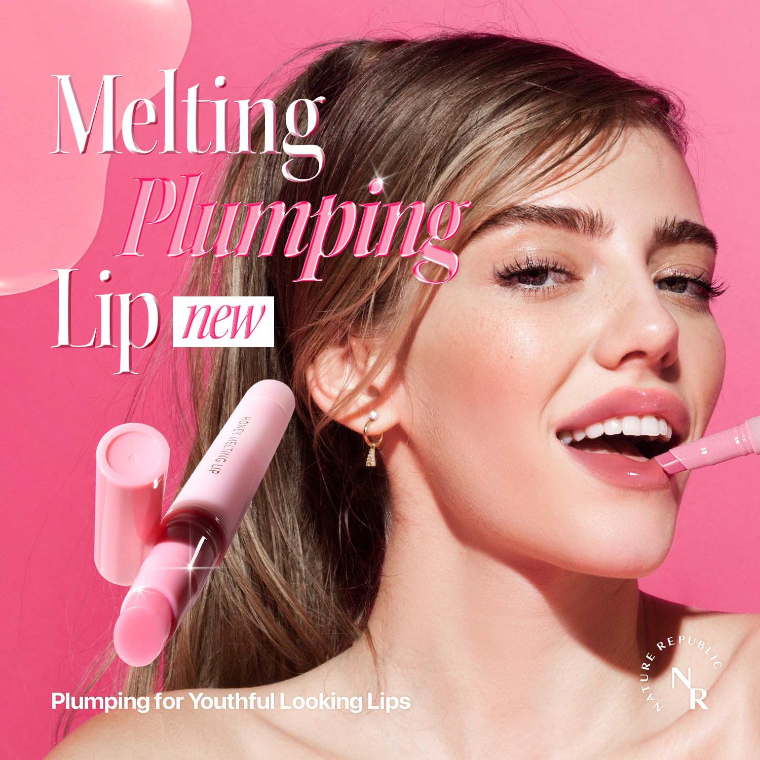 Nature Republic HONEY MELTING LIP PLUMPING (11 PINK) SOFT LIP STICK Tint & Plump Hydrating Gloss, Moisturizing balms, Volumizing formula & Sheer tint, Glowy Finish, korean make up