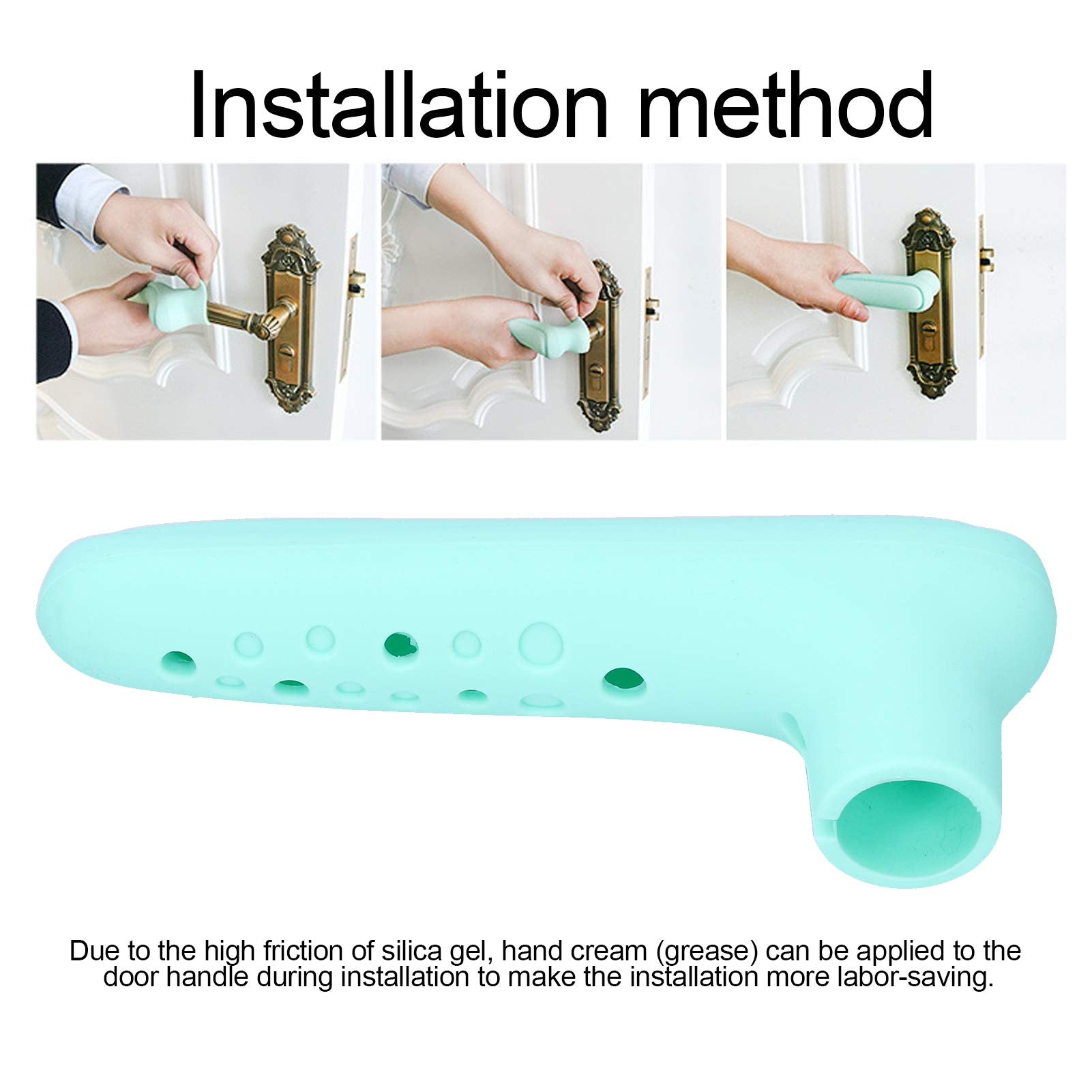 Silicone Door Handle Cover, Child Safety Door Knob Protector Anti-Collision Anti-Static Doorknob Protective Sleeve for Baby Boys Girls(Green)