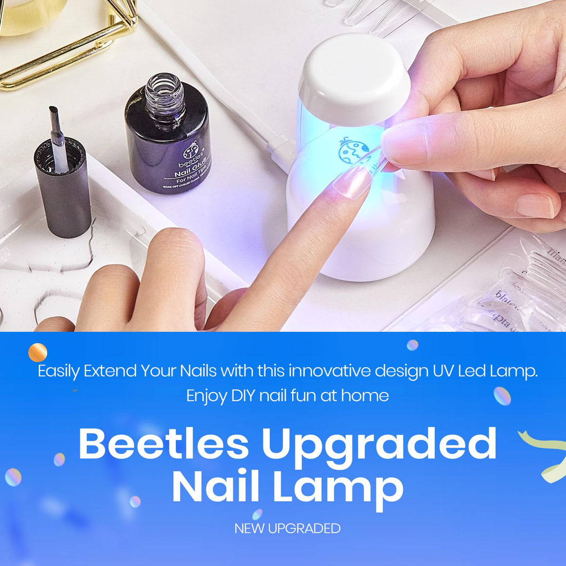 Beetles Mini Uv Light for Gel Nails Flash Curing Innovative with Smart Sensor for Easy and Fast Extension System, Portable Manicure Uv Led Light for Gel Nail Polish Diy
