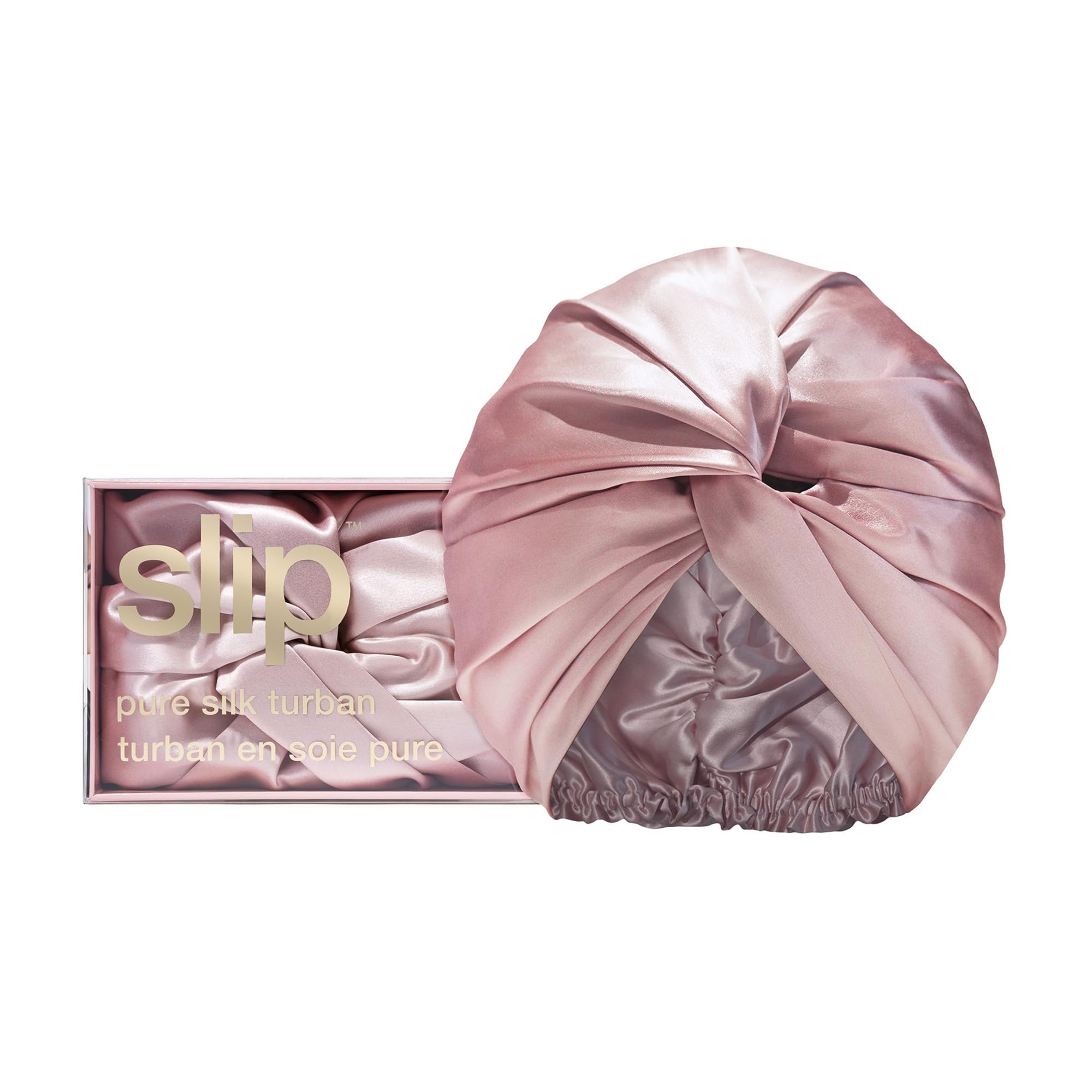Slip Silk Pink Turban - Slipsilk Pure Mulberry 22 Momme Silk