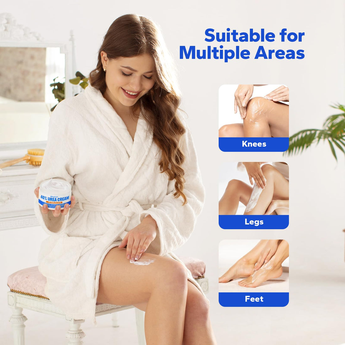 SilkyShark Urea Cream 40% + Salicylic Acid 2%, Urea Foot Cream with Jojoba Oil, Avocado Oil, and Aloe Vera for Foot Dry Cracked Heels, Knees, Elbows, Hands Repair Treatment, Deep Moisturizes Skin