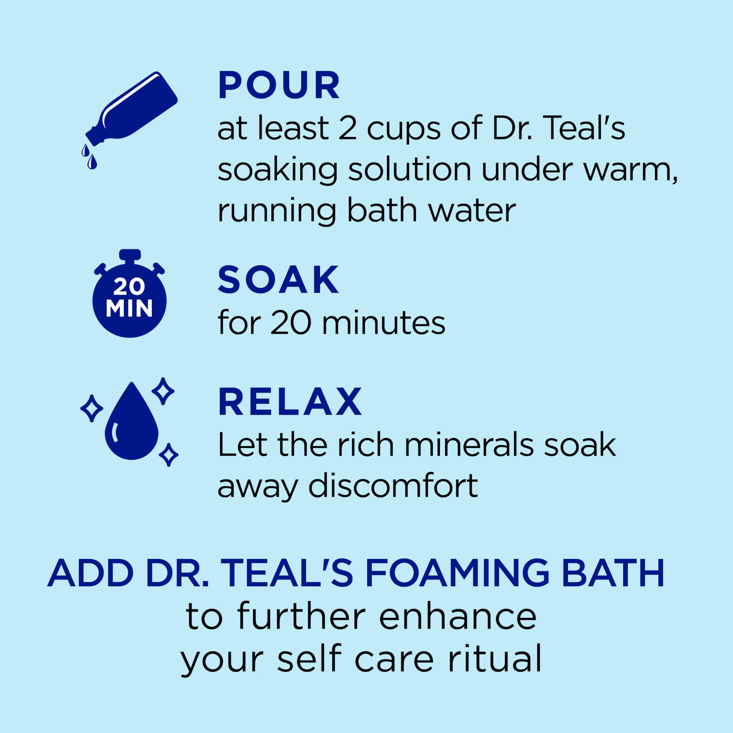 Dr Teal's Epsom Salt Magnesium Soak, Restorative Minerals with Magnesium, Potassium, Zinc & Essential Oils, 3 lbs (Pack of 4)