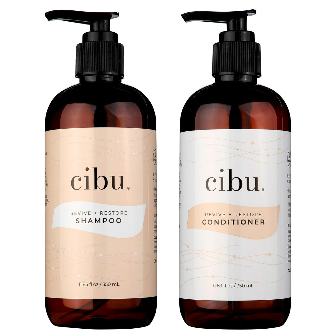Cibu Revive and Restore Styling Bundle - 11.83oz Shampoo + 11.83oz Conditioner for Dry Damaged Hair - Strengthens and Smoothes Hair Strands with Oleic Acid, Linoleic Acid, Vitamin E & K