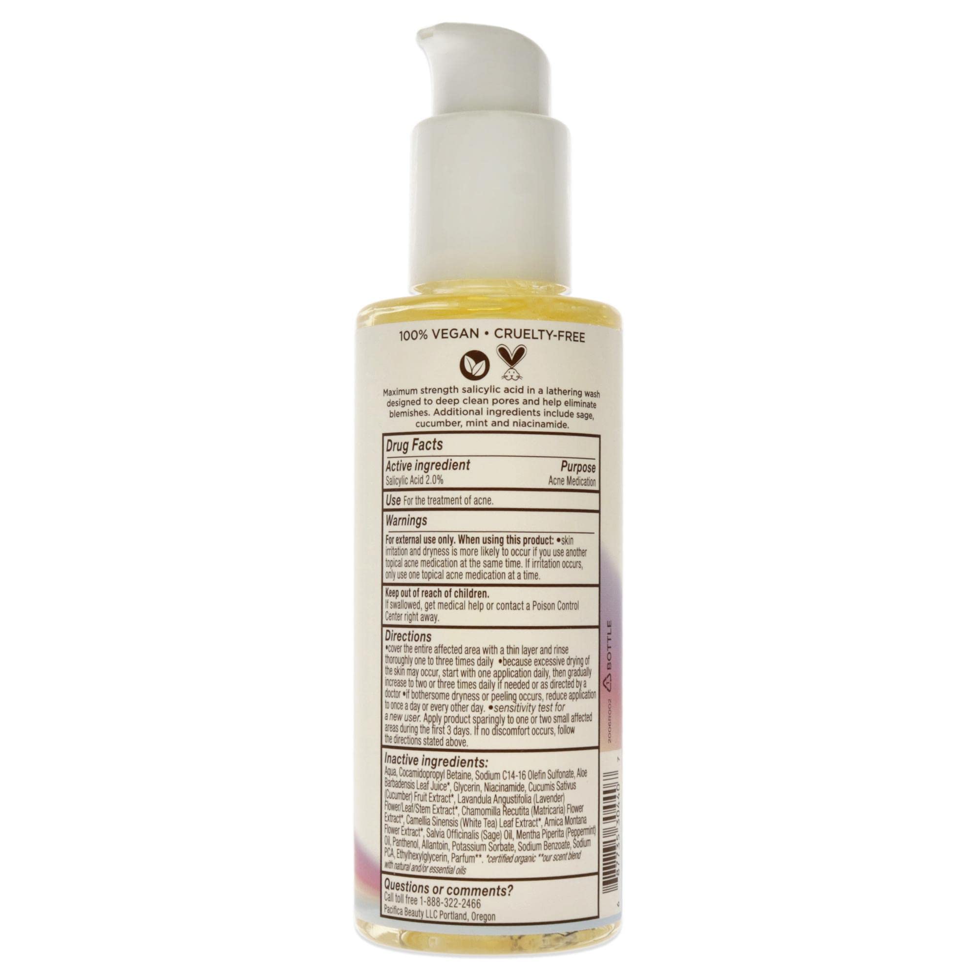 Pacifica Acne Defense Face Wash Unisex 5.8 oz