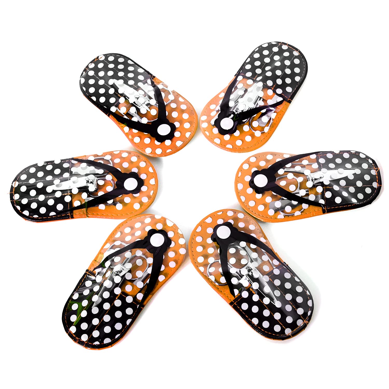 Spove Shoe Polka Dot Flip Flop Design Manicure Kit Shape Personal Care Manicure Set pack of 6 Orange