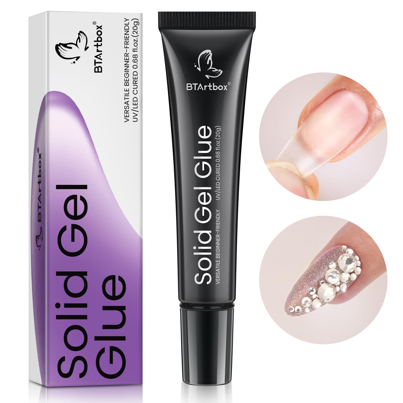 BTArtbox Solid Nail Gel - 15g Gel Nail for Acrylic Nails, Upgrade 3 in 1 Nail Gel for Fake Nails, Super Strong Gel Cured Needed, Easy to Use and 28 Days+ Long Last