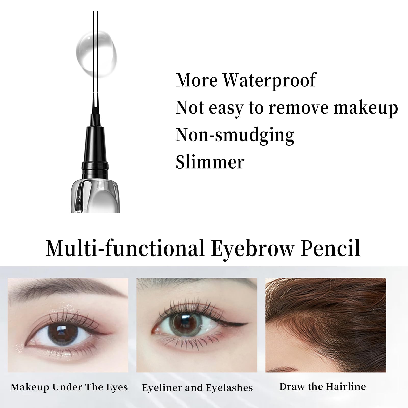 BLUE LOVE Two-Prong Eyebrow Pen - Waterproof Microblading Eyebrow Makeup for Women, Long-lasting Formula for Natural Strokes, All-Day Wear (Brown)