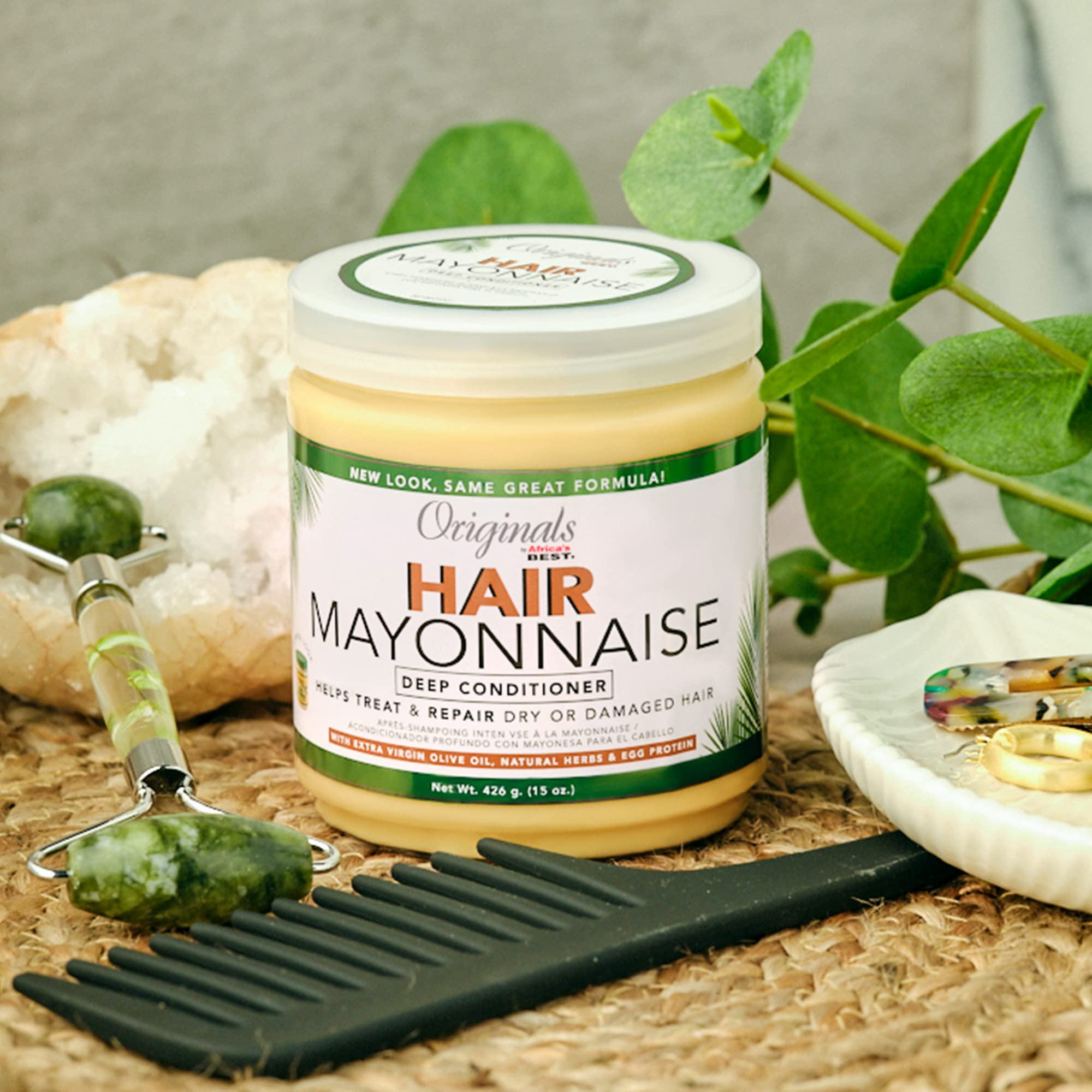 Africas Best Orig Hair Mayonnaise 15 Ounce Jar (443ml) (2 Pack)