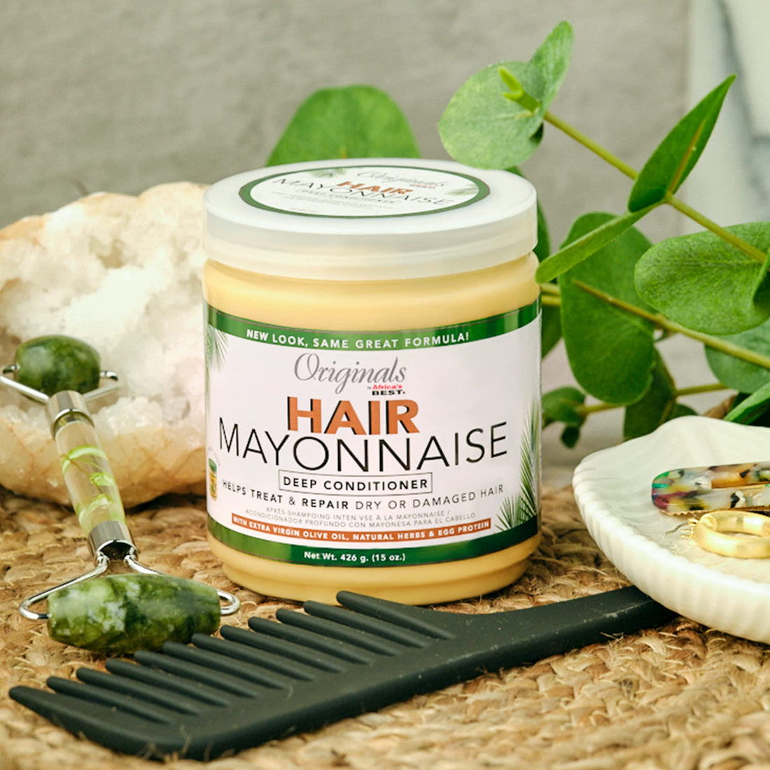 Africas Best Orig Hair Mayonnaise 15 Ounce Jar (443ml) (2 Pack)