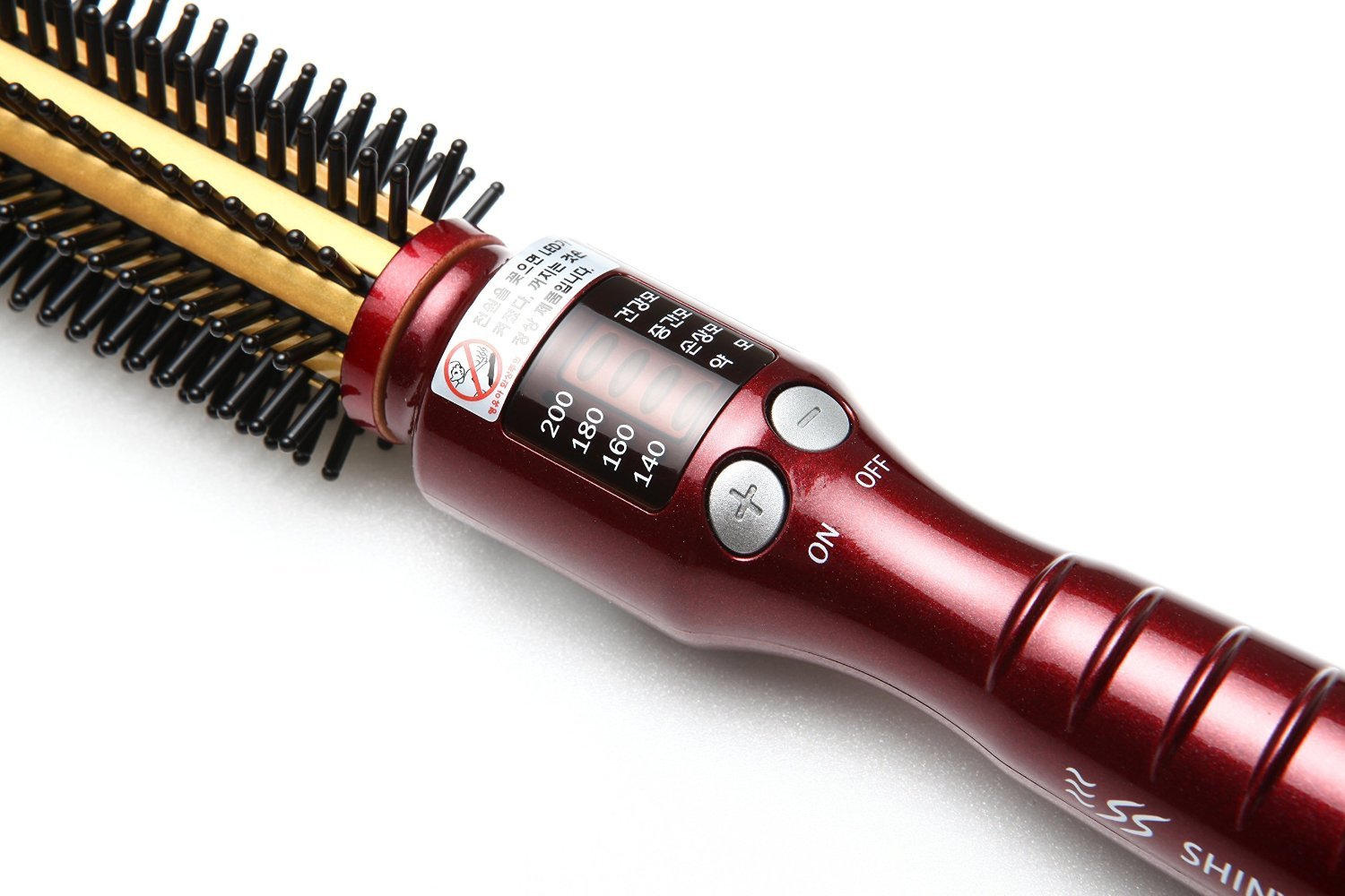 SS Shiny Volume Queen Styler Pro Curling Hair Iron Hot Air Brush Red