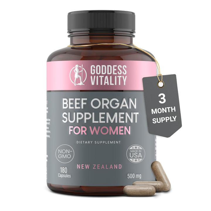 Optimal Carnivore Beef Organ Supplement for Women, Primal & Ancestral Organ Meat Supplements with Uterus & Liver for Hormone Balance & Energy - 90 Day Supply