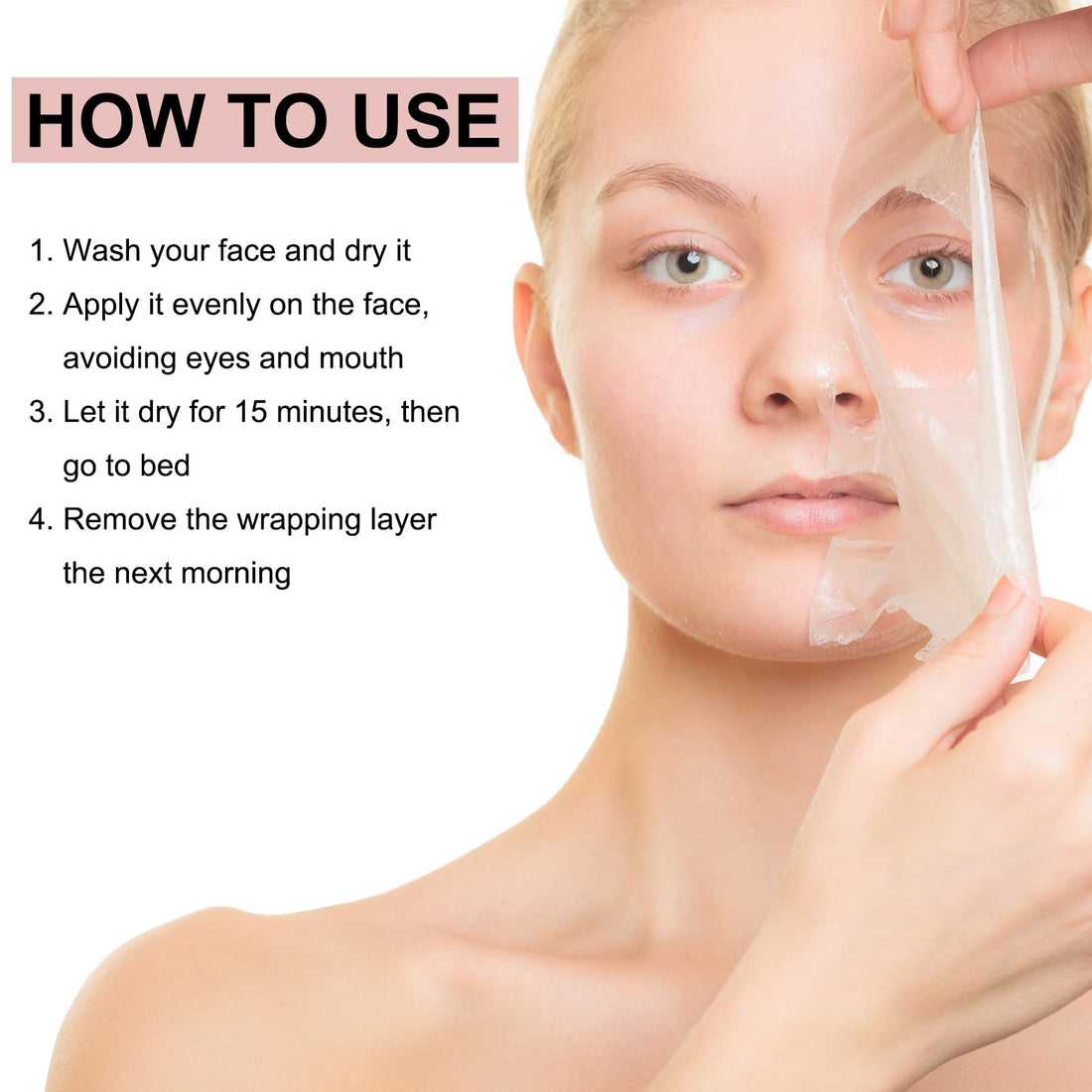 2025 Collagen Overnight Wrapping Peel Off Facial Mask with Jelly Brush, Elasticity & Hydration, Natural Ingredients for Firmer Skin, Reduces Sagging & Dullness, Korean Skin Care(75ml, 2.54 fl.oz)