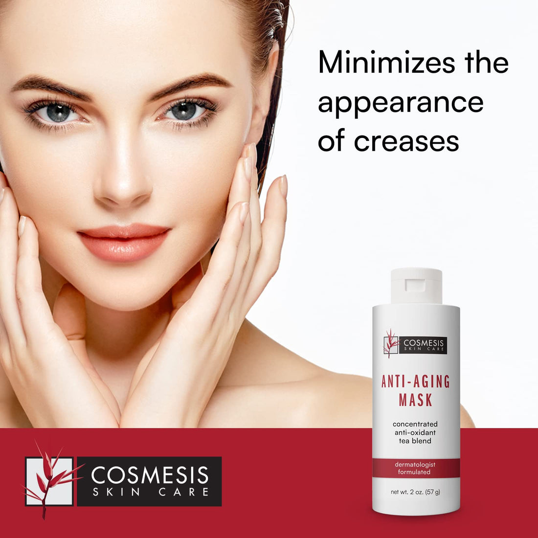 Anti-Aging Mask: Revitalize Your Skin with 2oz Spa Formula of Hyaluronic Acid & Antioxidants - Minimizes Creases & Restores Healthy Texture - Cosmesis