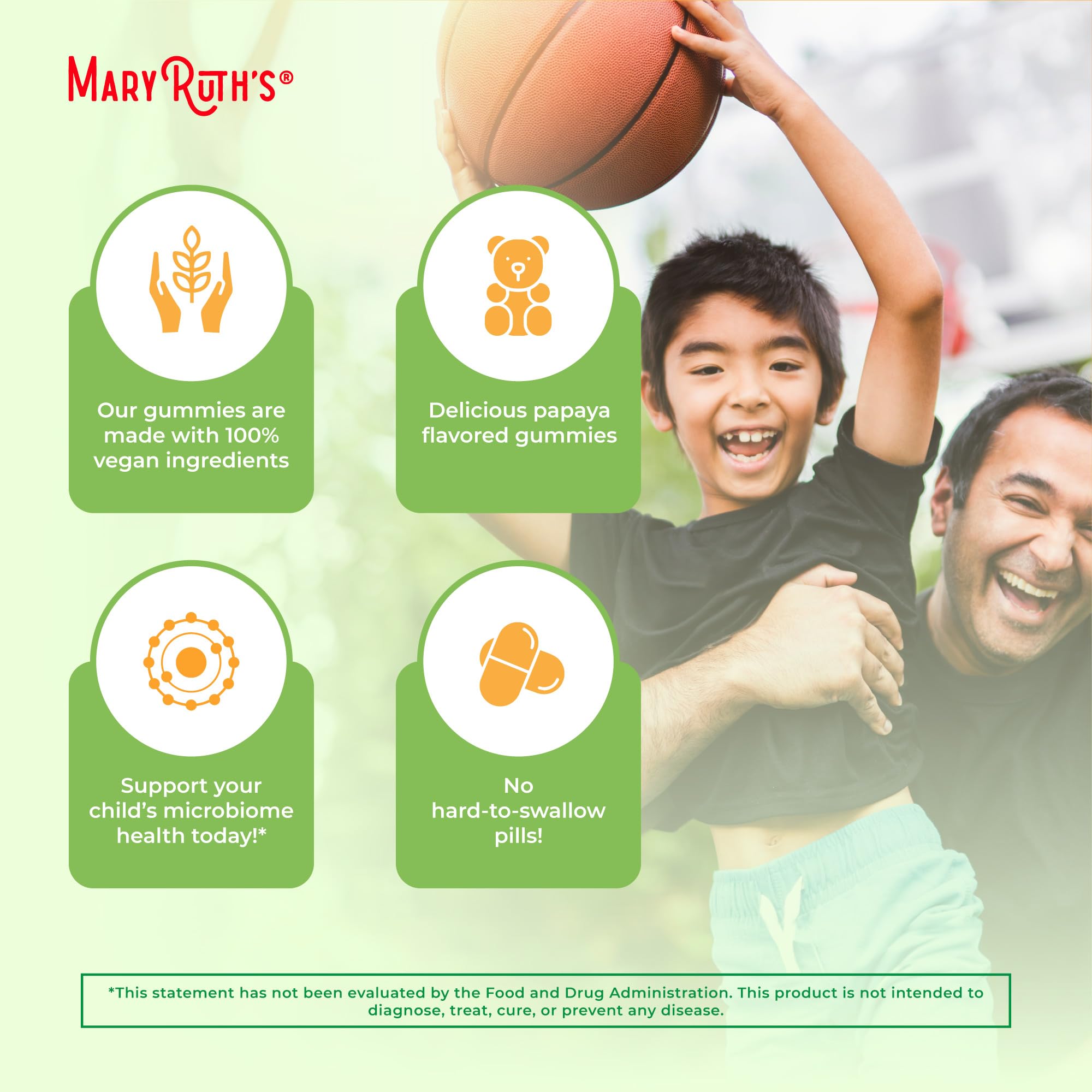 MaryRuth Organics Nutritional Supplement, 2 Month Supply, Sugar Free, Prebiotic, for Kids Ages 2+, Gut Health and Digestion Support, 3g Soluble Fiber Per Gummy, 60 Count