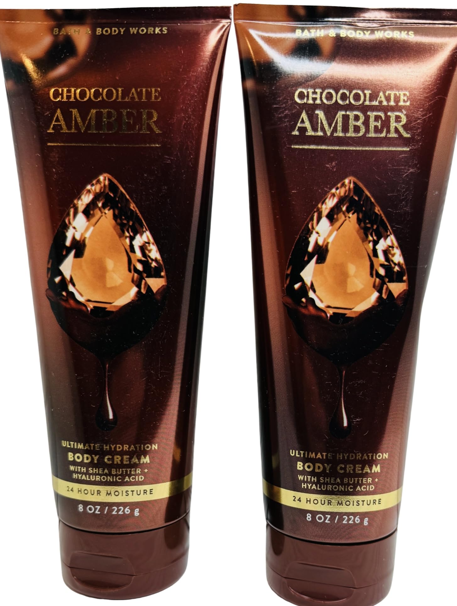 Bath & Body Works Chocolate Amber Ultimate Hydration Body Cream 8 Ounces Pack of 2