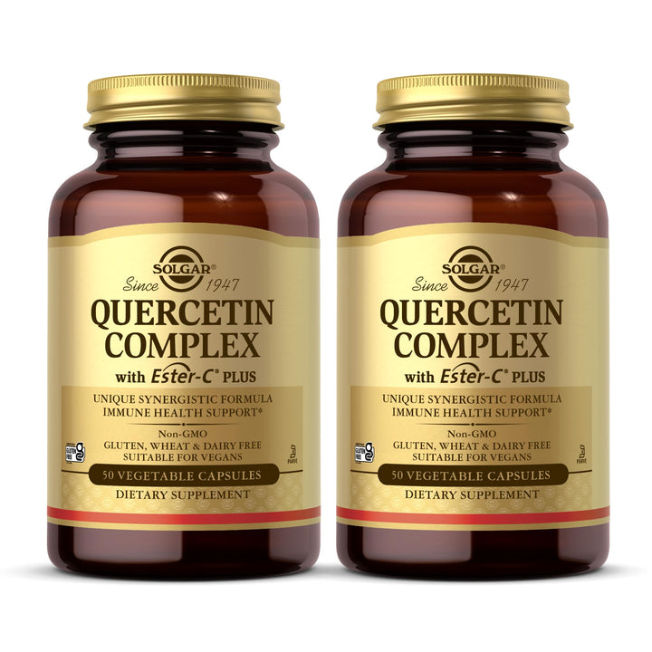 Solgar Quercetin Complex with Ester-C Plus - 50 Vegetable Capsules, Pack of 2 - Immune Health Support - Gentle on The Stomach Vitamin C - Non-GMO, Vegan, Gluten Free, Kosher - 50 Total Servings