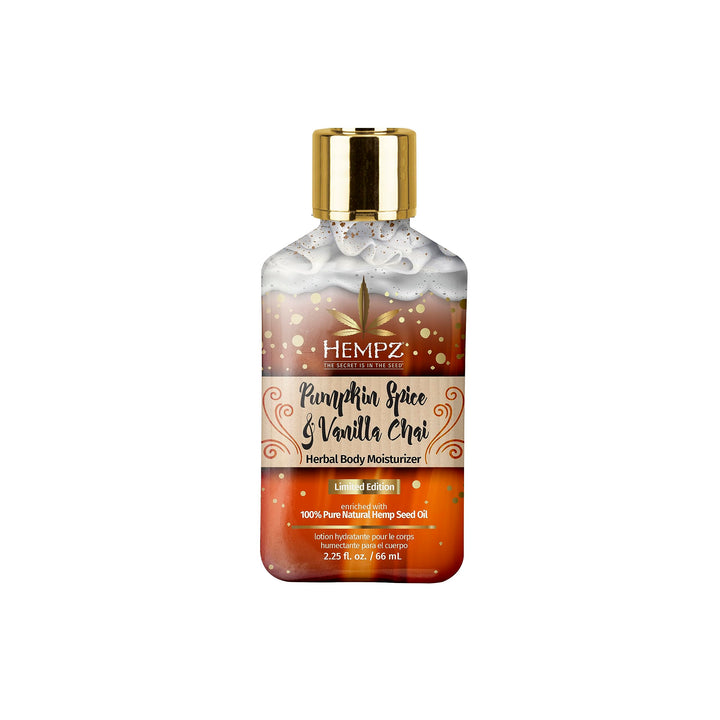 Limited Edition Pumpkin Spice & Vanilla Chai Herbal Moisturizing Body Lotion (2.25 Oz) – Fall Scented Body Lotion for Women or Men with Dry or Sensitive Skin - Hydrating Moisturizer for Daily Radiance