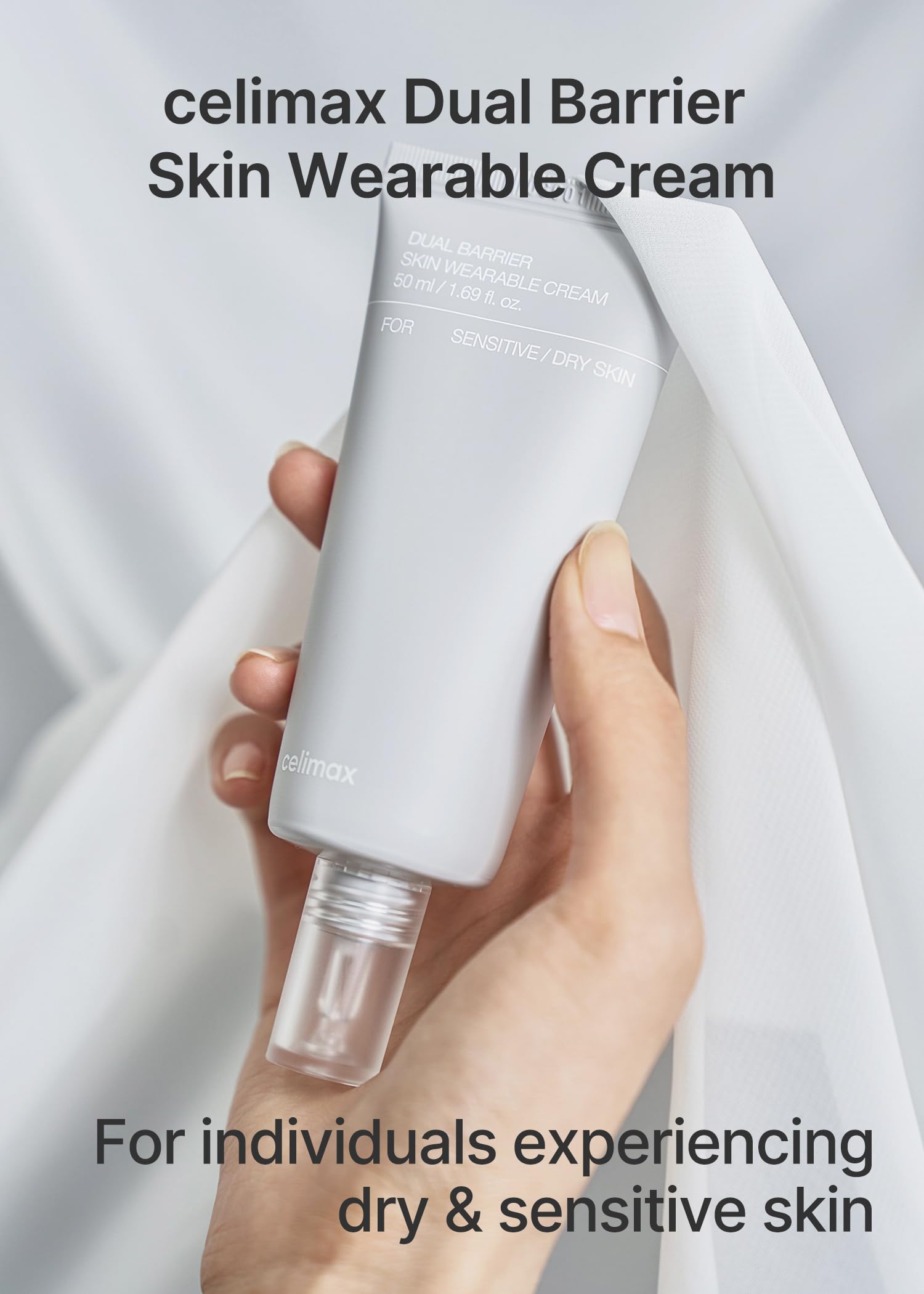 celimax Dual Barrier Skin Wearable Cream | Long Lasting Cream Face Moisturizer with Ceramides, Hyaluronic Acid, Moisturizing, Hydrating, Soothing, Repairing, Day & Night Cream, 50ml