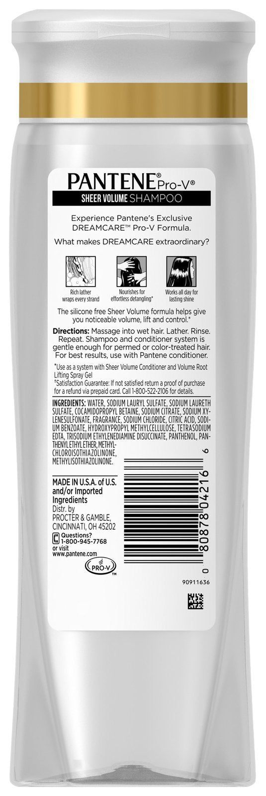 Pantene Pro V Fine Hair Sheer Volume Shampoo 12.6 Oz