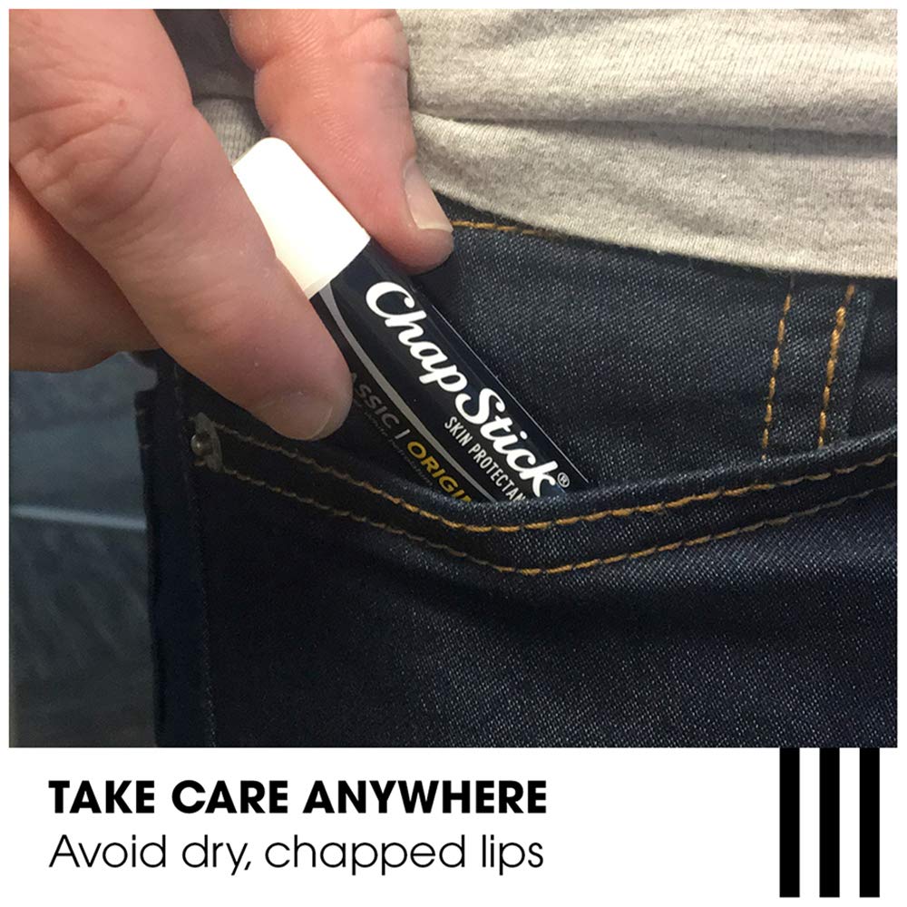 36 Pack, Original: Chapstick Classic (12 Carded Packs Of 3 Sticks) Original Flavor Skin Protectant Flavored Lip Balm Tube, 0.15 Ounce Each (36 Total Sticks)