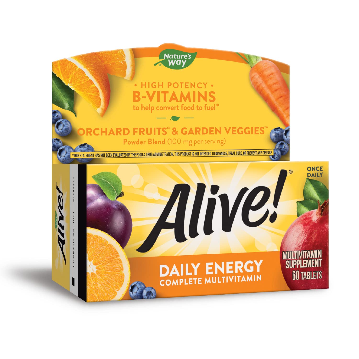 Nature’s Way Alive! Daily Energy Multivitamin 22 Vitamins and Minerals 60 Tablets - (Pack of 2)