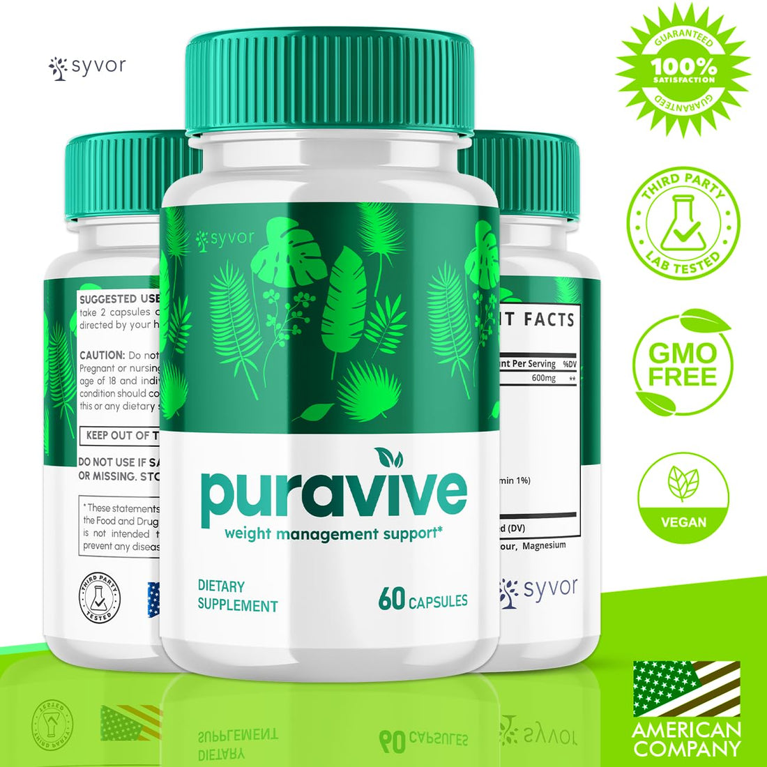 (3 Pack) Puravive Capsules, Puravive Exotic Rice Method Pills, Puravive Advanced Formula Support Supplement, Puravive Maximum Strength Advanced Natural Multivitamin, Puravive Reviews (180 Capsules)